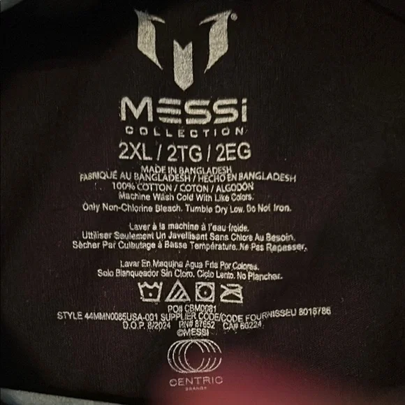 Black and Pink Messi Graphic T-Shirt - Picture 3 of 7